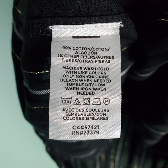 Ann Taylor Black Metallic Stripe Flutter Sleeve Tie Neck Blouse Size XL - Picture 5 of 6